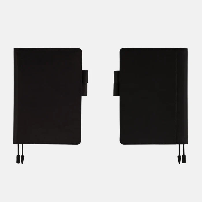 Hobonichi 2026 A5 Cousin Cover: Colors - Black x Clear Blue, shown from the front.