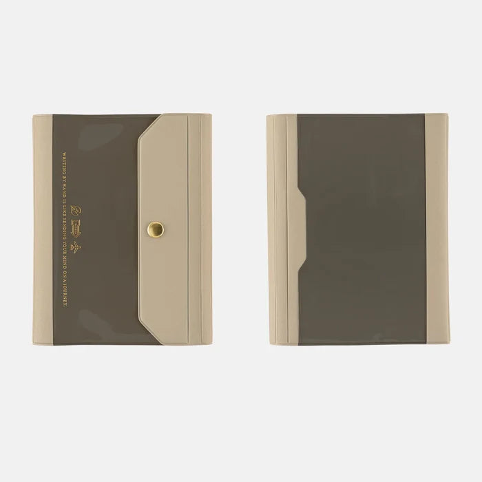 Hobonichi 2026 A6 Planner Cover: Alettone - Gray, shown from the front.