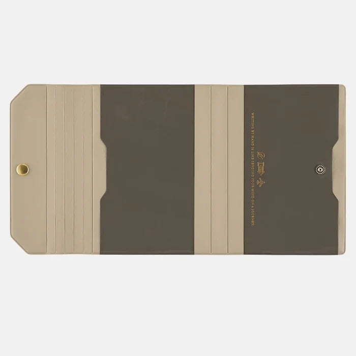 Hobonichi 2026 A6 Planner Cover: Alettone - Gray, shown from another angle.
