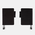 Hobonichi 2026 A6 Planner Cover: Colors - Black x Clear Blue, shown from the front.