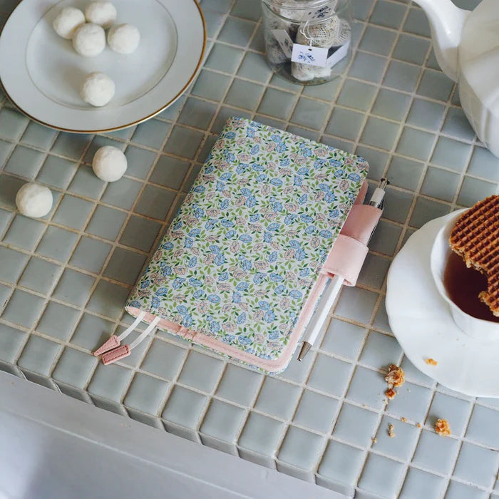 Hobonichi 2026 A6 Planner Cover: Liberty Fabrics - Sasha Kiora, detail view of the design.