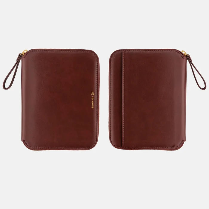 Hobonichi 2026 A6 Planner Cover: Single Color - Amarone, shown from the front.