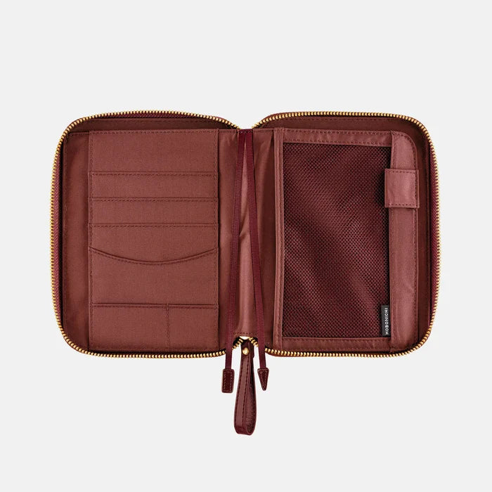 Hobonichi 2026 A6 Planner Cover: Single Color - Amarone, alternate angle.