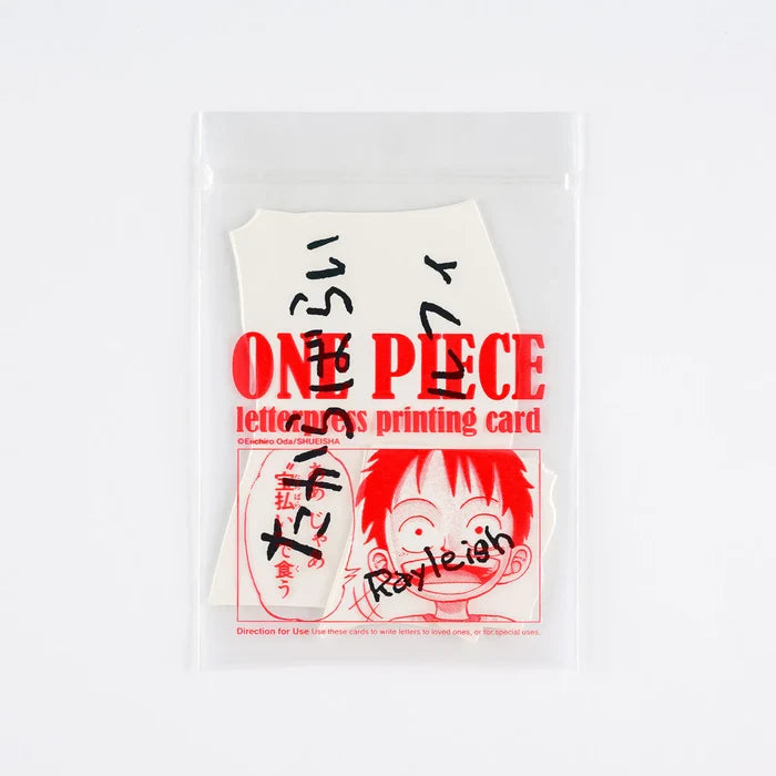 Hobonichi 2026 Accessories: ONE PIECE Magazine - Vivre Card & Treasure Tab Letterpress Printed Card, shown from the front.