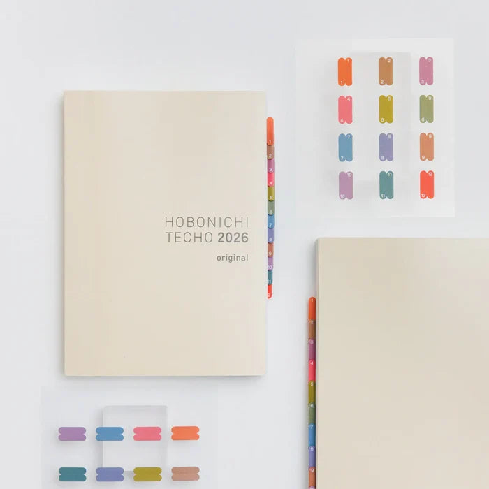 Hobonichi 2026 Accessories: TSUKI no IRO - Index Stickers, shown from the front.