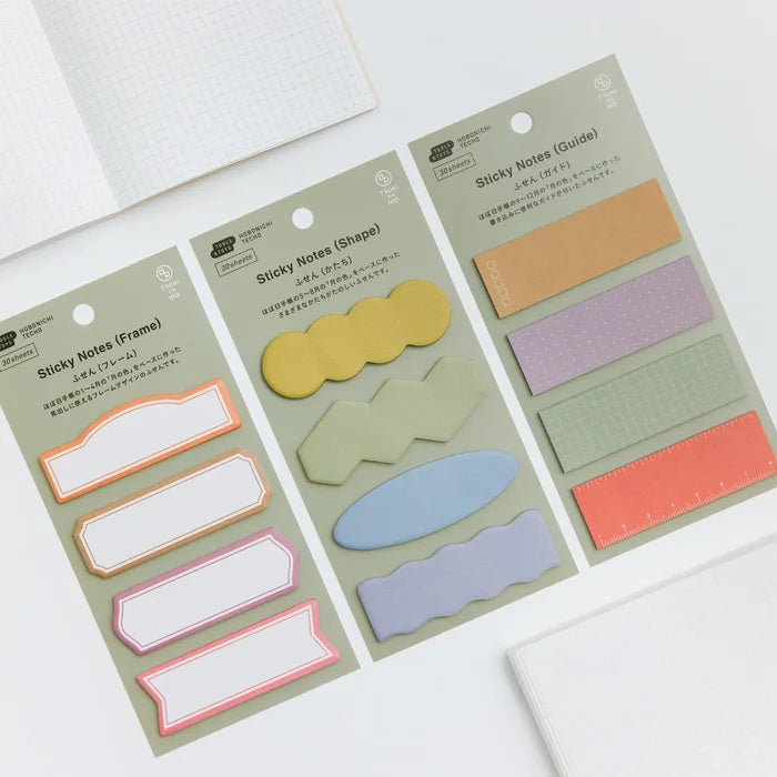 Hobonichi 2026 Accessories: TSUKI no IRO - Sticky Notes (Guide), shown from the front.