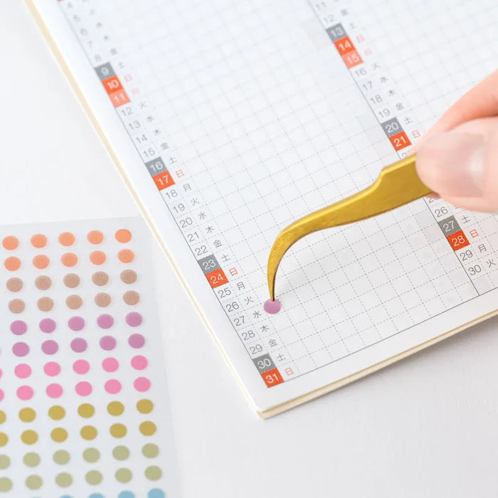 Hobonichi 2026 Accessories: TSUKI no IRO - Transparent Dot Stickers (6mm), shown with its details.