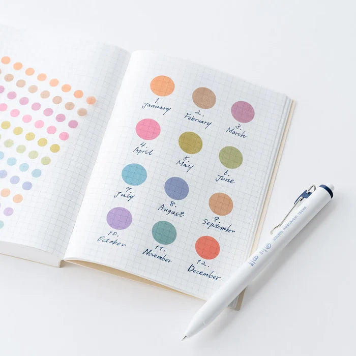 Hobonichi 2026 Accessories: TSUKI no IRO - Transparent Dot Stickers (6mm), front view.