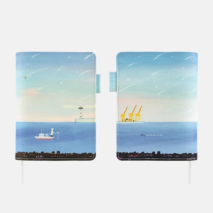 Hobonichi Hiroko Kubota: The Sea’s Dream at Dawn – 5-Year Techo Cover, close-up view.
