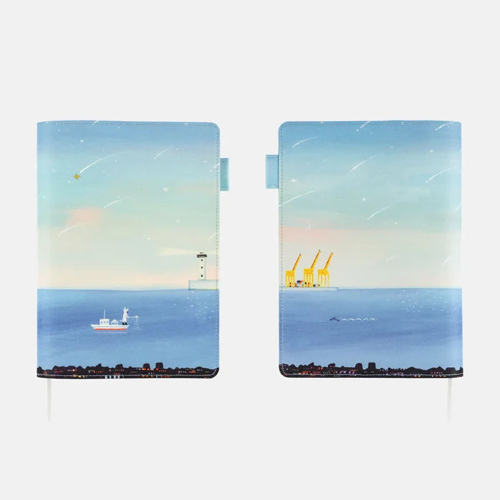Hobonichi Hiroko Kubota: The Sea’s Dream at Dawn – Large 5-Year Techo Cover, close-up view.