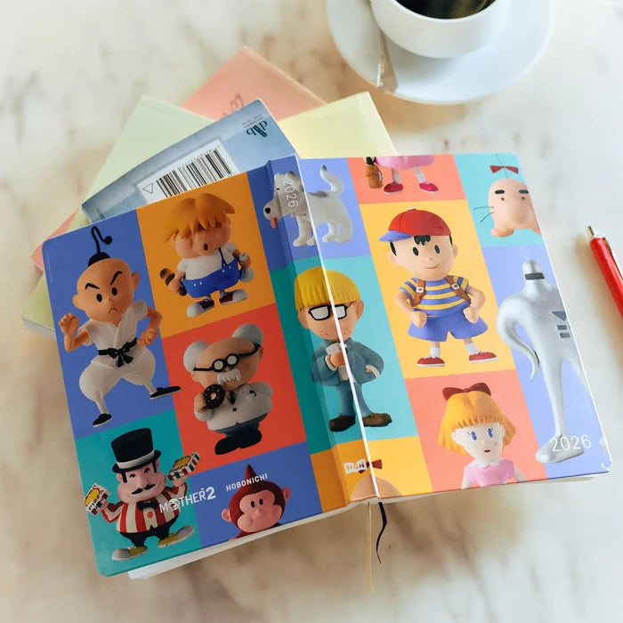 Hobonichi HON A5 2026 Planner: MOTHER - Clay Figurines, close-up view.