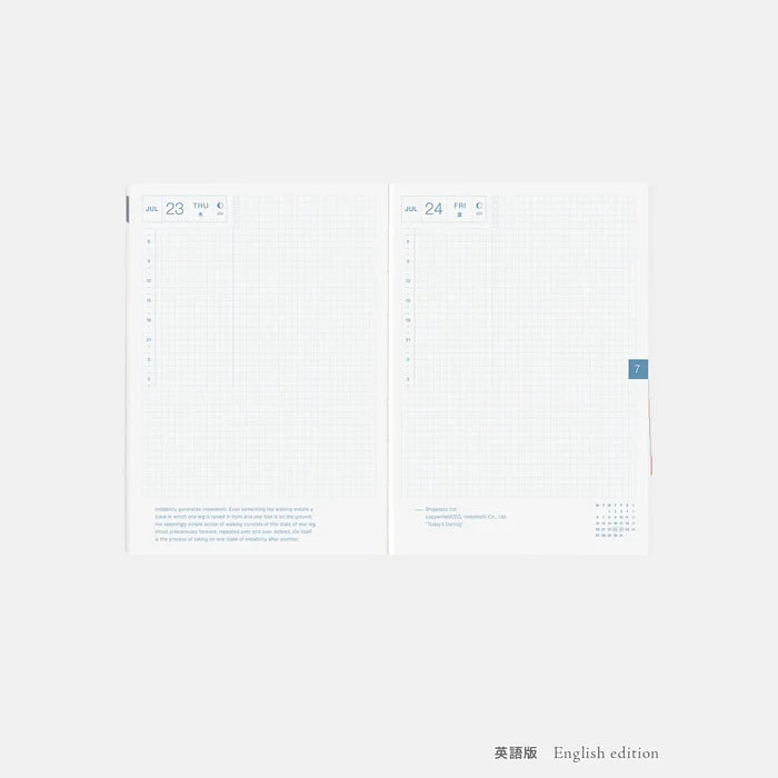 Hobonichi HON A5 2026 Planner: Paper Series - Black Gingham, shown with its details.