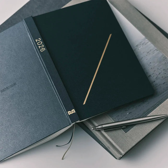 Hobonichi HON A5 2026 Planner: Slash (Navy), shown in full.
