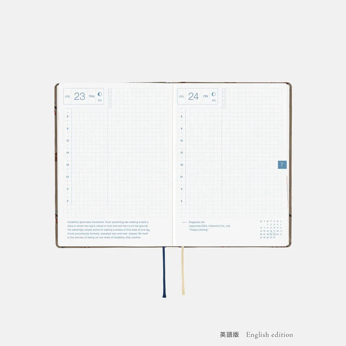 Hobonichi HON A6 2026 Planner: Bow & Tie - Galloping Horses, shown with its details.