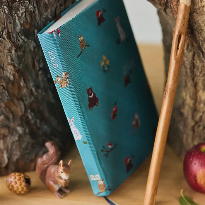 Hobonichi HON A6 2026 Planner: Bow & Tie - In the Forest, shown in full.