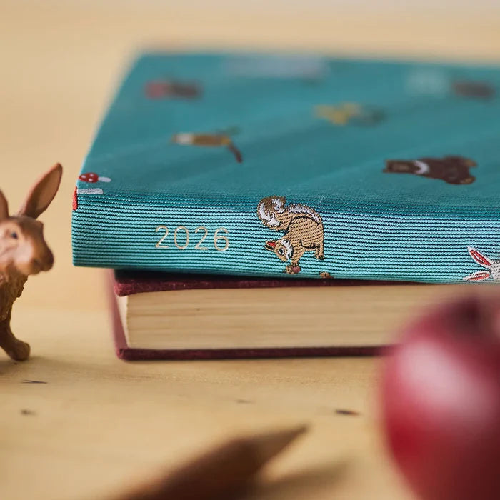 Hobonichi HON A6 2026 Planner: Bow & Tie - In the Forest, alternate angle.