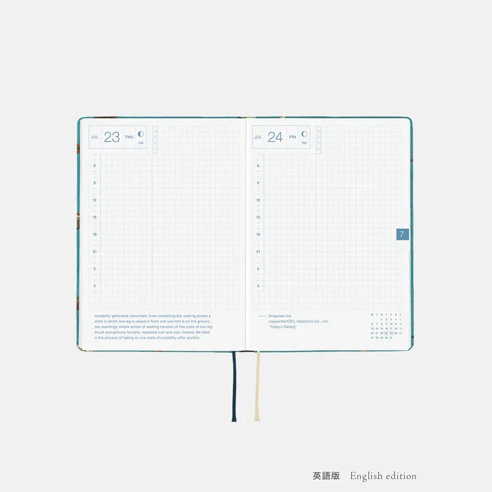 Hobonichi HON A6 2026 Planner: Bow & Tie - In the Forest, front view.