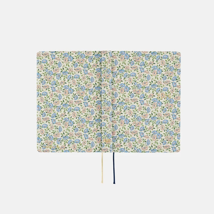 Hobonichi HON A6 2026 Planner: Liberty Fabrics - Sasha Kiora, shown from another angle.