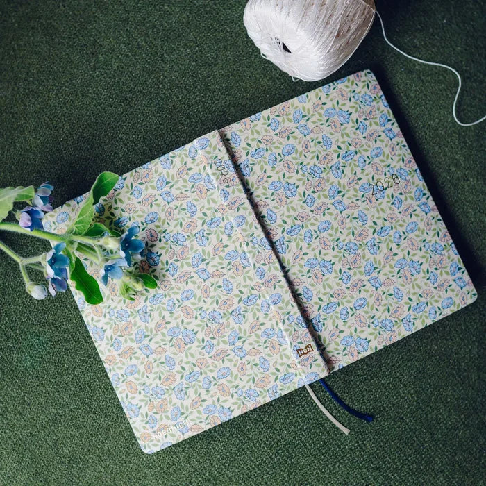 Hobonichi HON A6 2026 Planner: Liberty Fabrics - Sasha Kiora, shown in full.