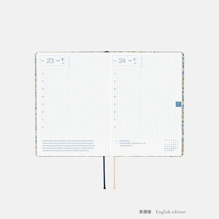 Hobonichi HON A6 2026 Planner: Liberty Fabrics - Sasha Kiora, shown with its details.
