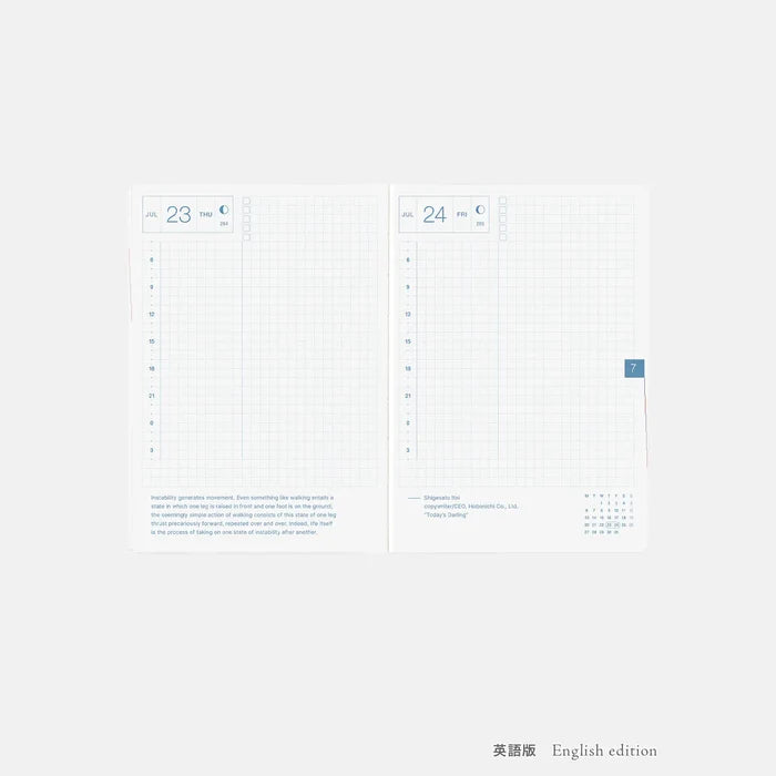 Hobonichi HON A6 2026 Planner: Paper Series - Black Gingham, shown with its details.