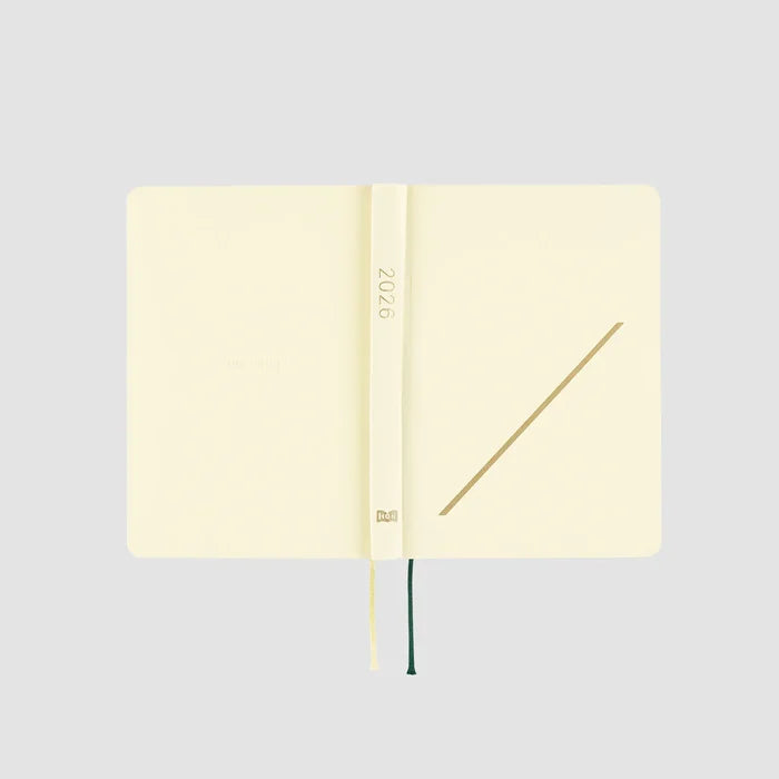 Hobonichi HON A6 2026 Planner: Slash (Ivory), shown from another angle.