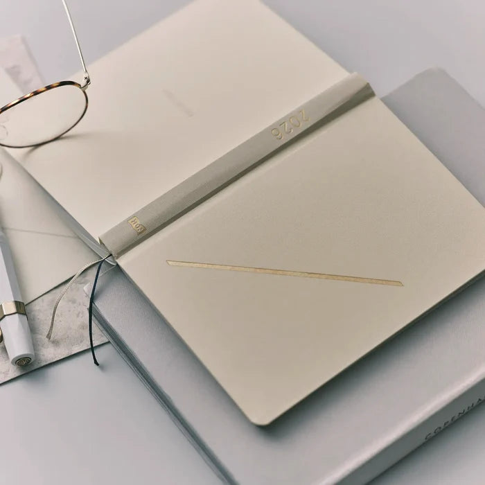 Hobonichi HON A6 2026 Planner: Slash (Ivory), shown in full.