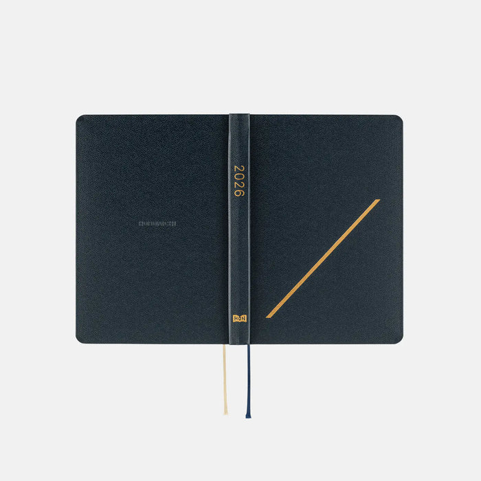Hobonichi HON A6 2026 Planner: Slash (Navy), shown from another angle.