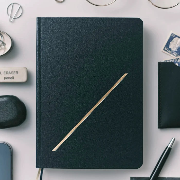 Hobonichi HON A6 2026 Planner: Slash (Navy), detail view of the design.