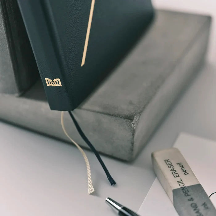 Hobonichi HON A6 2026 Planner: Slash (Navy), alternate angle.