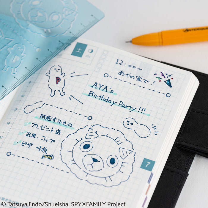 Hobonichi SPY x FAMILY Stencil, shown from another angle.