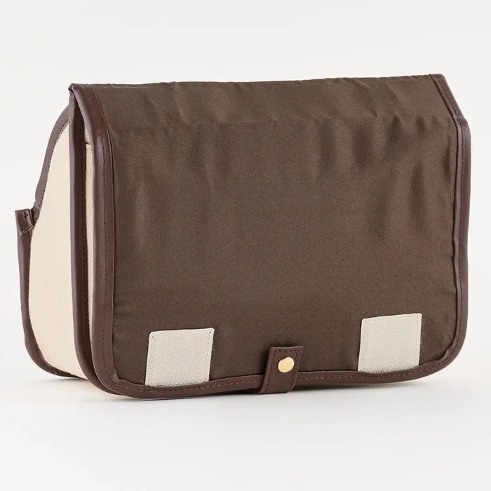 Hobonichi Stappo Bag (Canvas: Ivory Brown), close-up view.