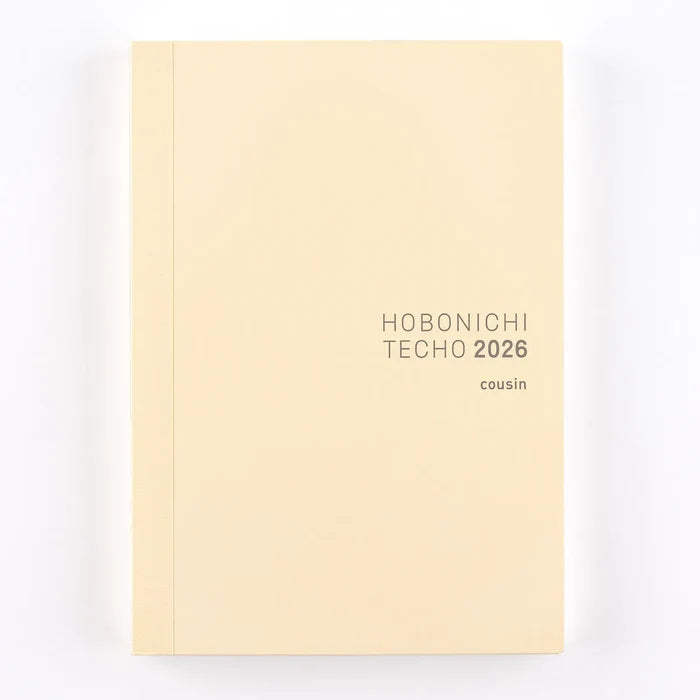 Hobonichi Techo 2026 Japanese Cousin Book – A5/Jan Start/Mon Start, shown from the front.