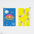 Hobonichi x Tamagotchi - Hobonichi Pencil Board for A6 Size (Blast Off to Outer Space!), shown from the front.
