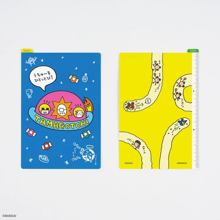 Hobonichi x Tamagotchi - Hobonichi Pencil Board for A6 Size (Blast Off to Outer Space!), shown from the front.