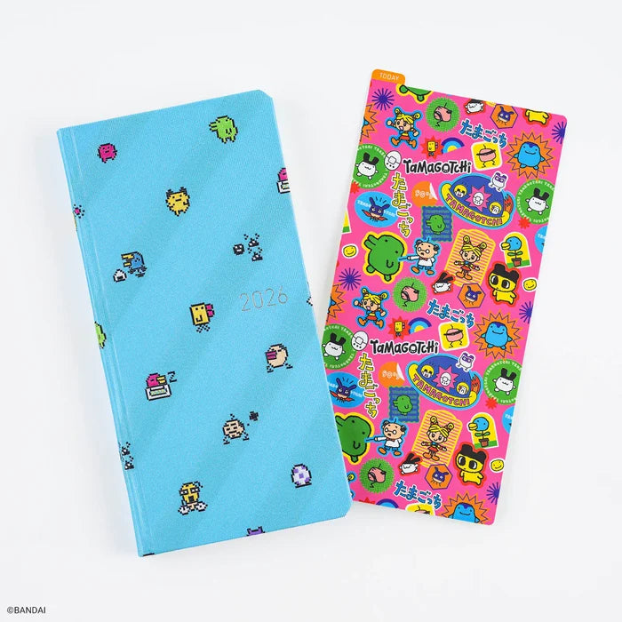 Hobonichi x Tamagotchi - Hobonichi Pencil Board for A6 Size (Blast Off to Outer Space!), front view.