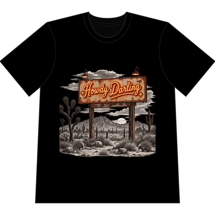Howdy Darling Desert Tee Heavyweight Vintage Western Graphic T-Shirt