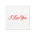 I Love You Valentine’s Day Cocktail Napkins, 50-Pack, 3-ply, Valentine’s Day Party Decor