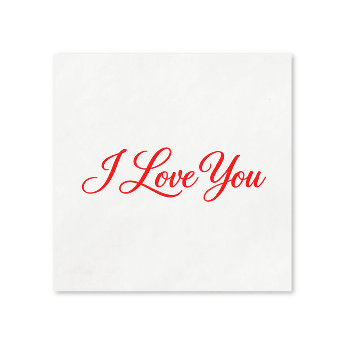 I Love You Valentine’s Day Cocktail Napkins, 50-Pack, 3-ply, Valentine’s Day Party Decor