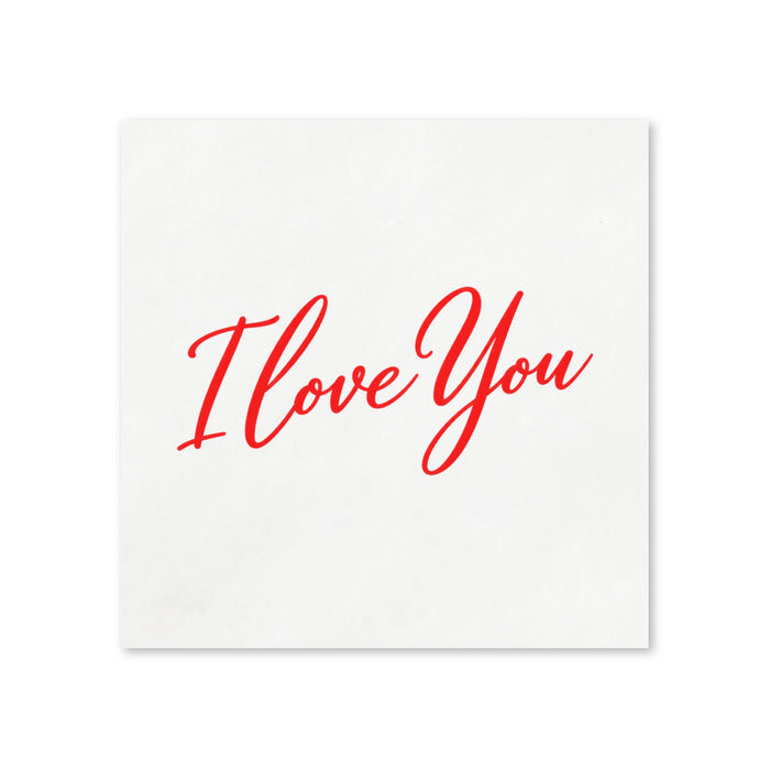 I Love You Valentine’s Day Cocktail Napkins, 50-Pack, 3-ply, Valentine’s Day Party Decor