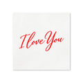 I Love You Valentine’s Day Cocktail Napkins, 50-Pack, 3-ply, Valentine’s Day Party Decor
