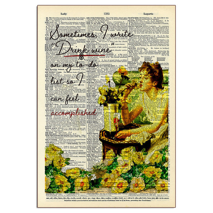 I Write Drink Wine Sign