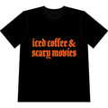 Iced Coffee & Scary Movies Tee Heavyweight Vintage Halloween T-Shirt