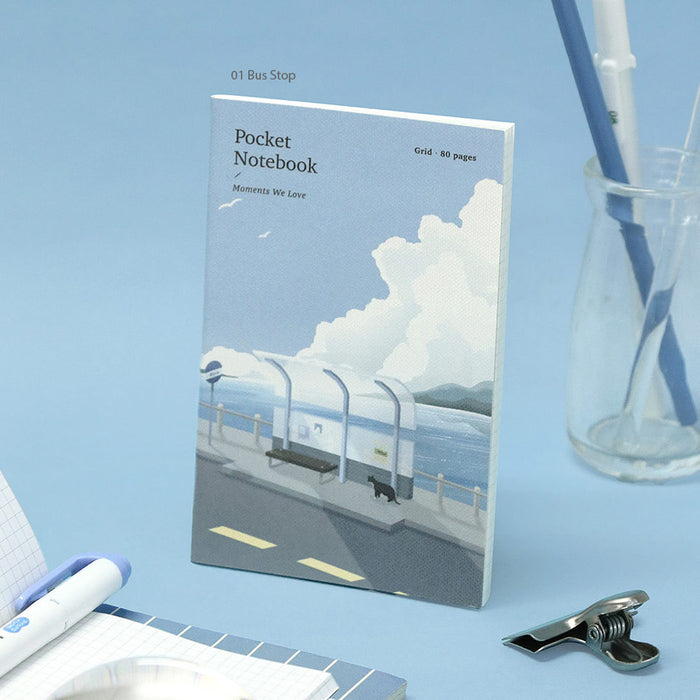 Single Iconic Adorable Handy Pocket Notebook v.3 showing minimalist illustrated cover design.