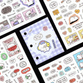The Journal Shop - Collection of Iconic Blah Blah Daily Sticker sheets featuring cute doodles, characters, and colourful text bubbles.