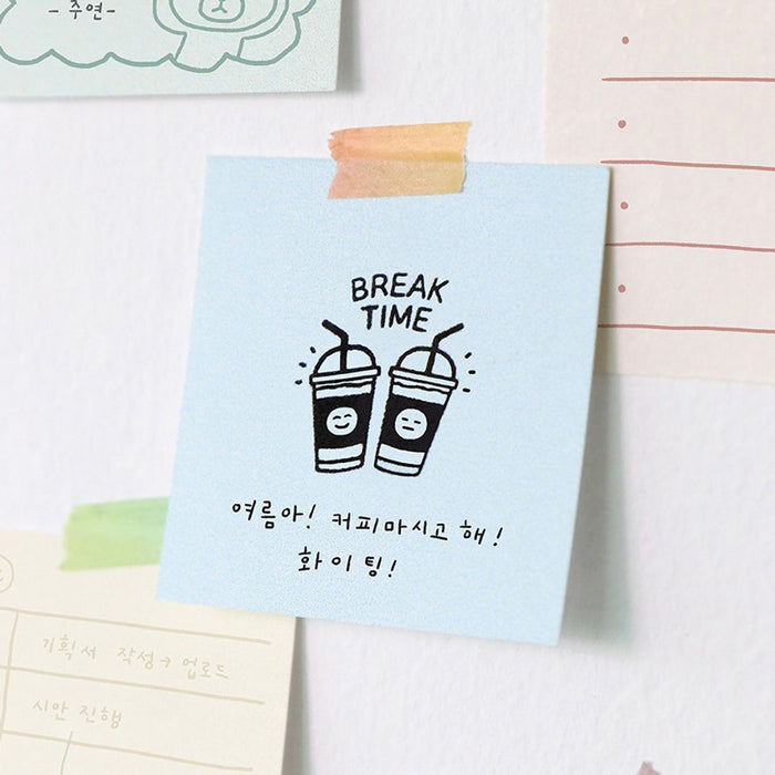 Iconic Cafe Self-Inking Diary Stamp, detail view of the design.