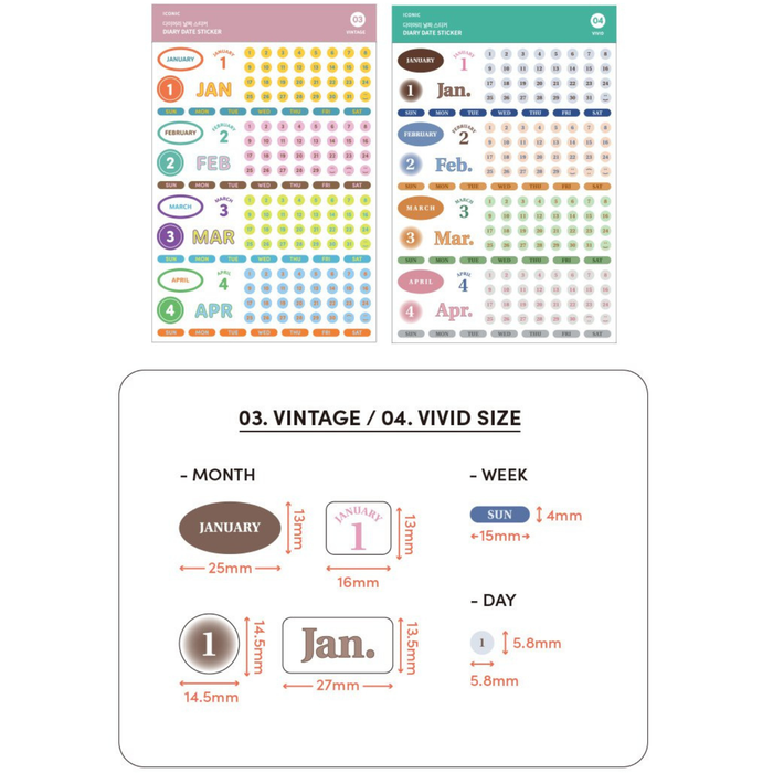 Iconic Dated Planner Stickers - The Journal Shop