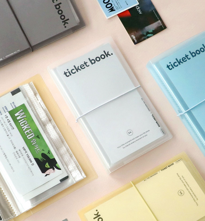 Iconic Collect Ticket Book – 64 Pockets with Stickers, shown from the front.