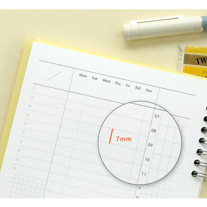 The Journal Shop - Iconic Daily A5 Study Planner dateless notebook page with circular daily time wheel layout.
