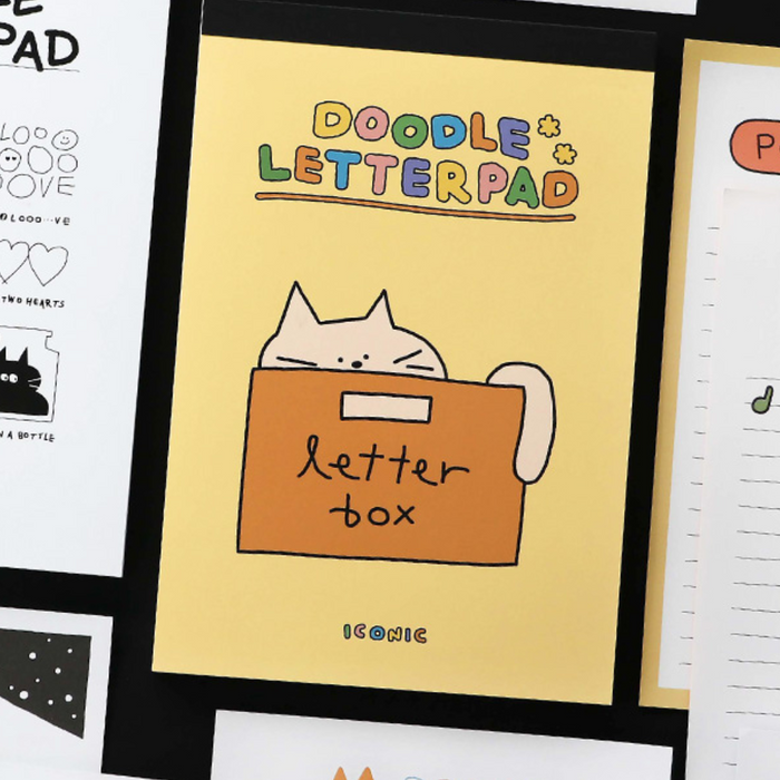 Iconic Doodle B5 Letter Paper Pad featuring playful illustrated designs on lined sheets.
